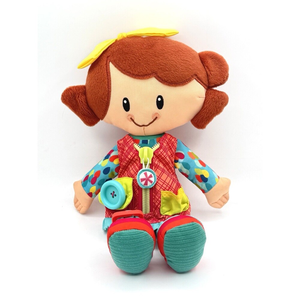 PLAYSKOOL Dressy Learn To Dress Toy Doll Plush 2014 Hasbro Girl 15" Button
